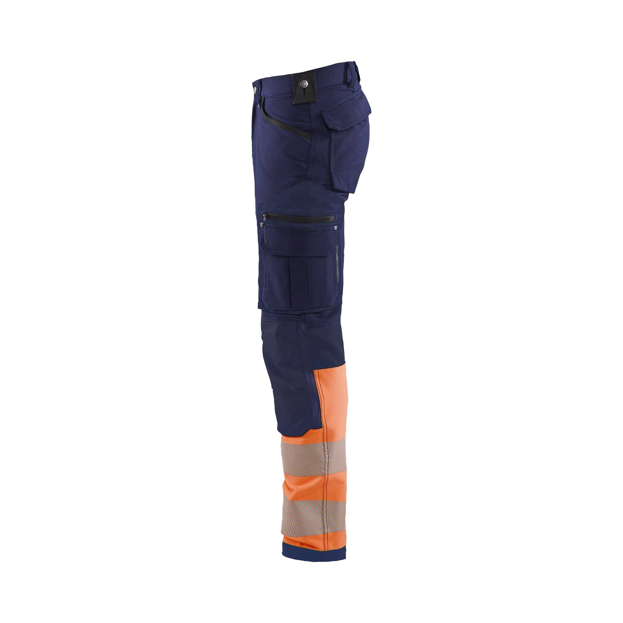 BLAKLADER 11931642 | Hi Vis 4 way stretch trousers Hi Vis Reflective Work Trousers Men - Water Repellent